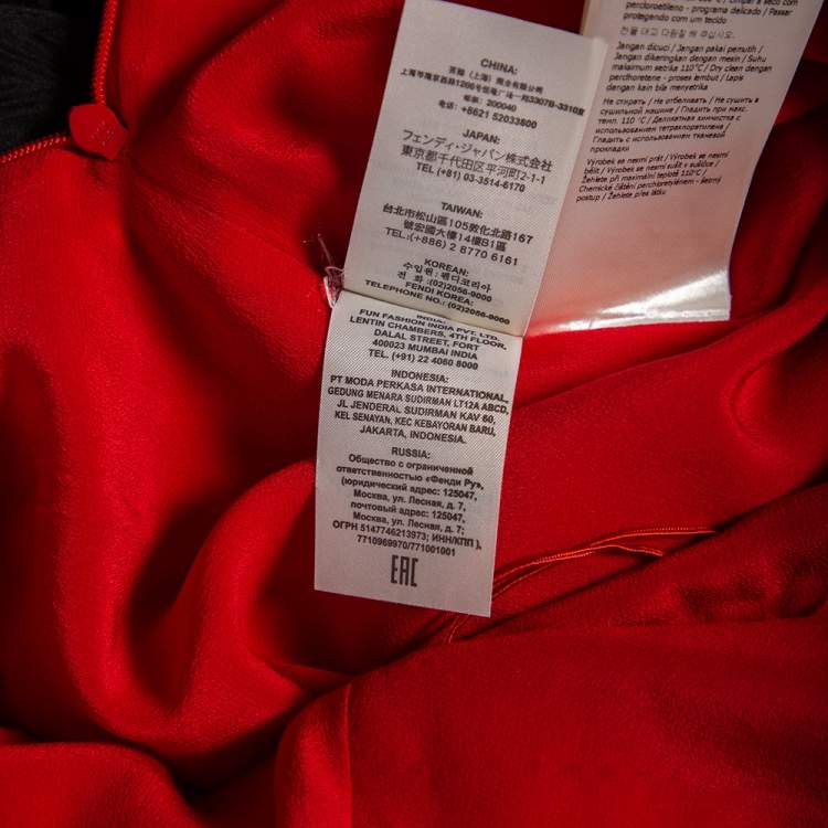 Pre Owned Fendi Red Crepe Textured Waist Trim Balloon Mini Skirt S