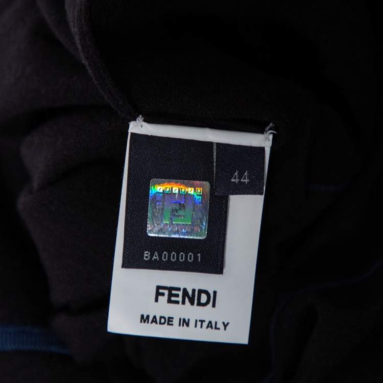Pre Owned Fendi Black Modal & Silk Contrast Trim Detail Turtleneck Sweater & Leggings M