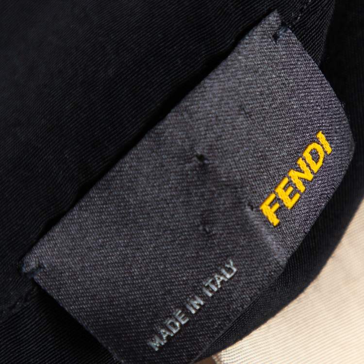 Pre Owned Fendi Black Crepe Contrast Paneled Applique Detail Tunic S 