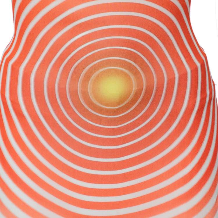 Pre Owned Fendi Pink Printed Silk Chain Link Halter Neck Scarf Top S