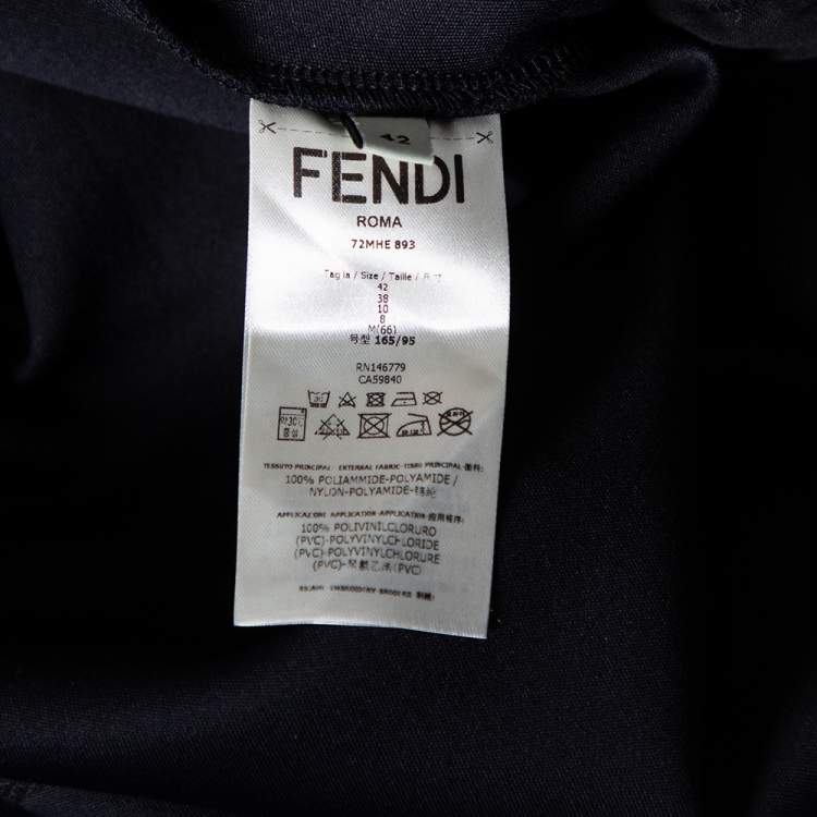 Pre Owned Fendi Black Neoprene Reflective Karlito Detailed Hoodie M