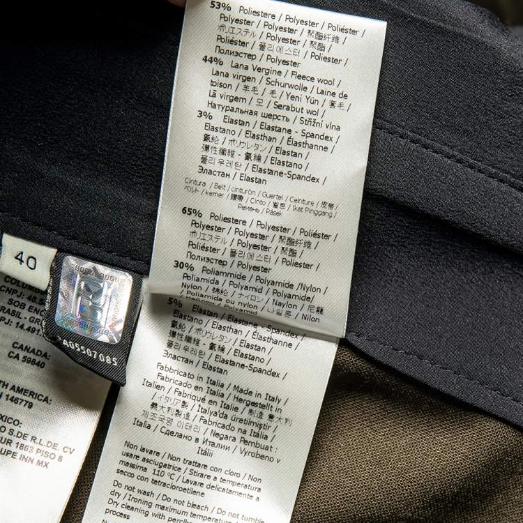 مملوكة مسبقًا Fendi Military Green Wool Blend Elastic Waist Detail Palazzo Pants S