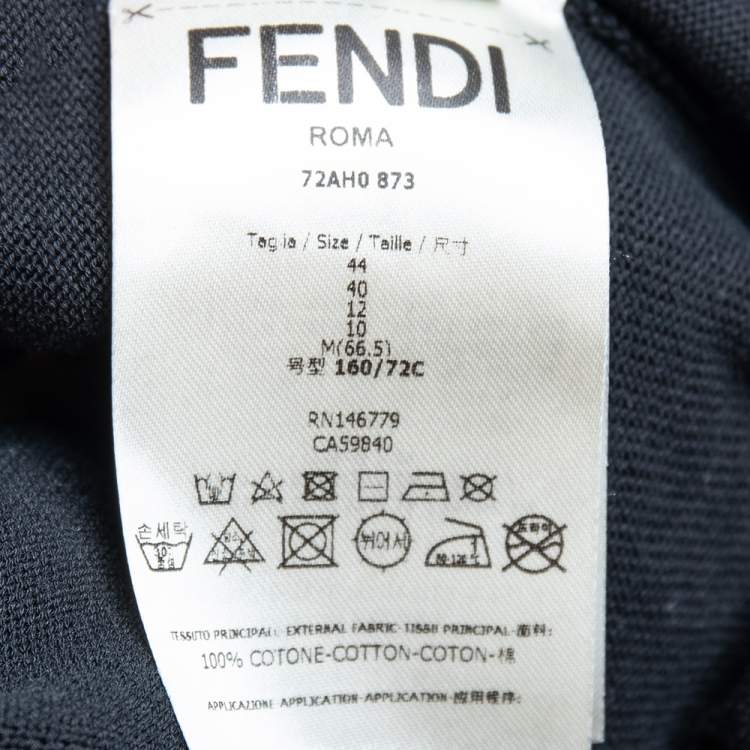 Pre Owned Fendi Black Knit Mesh Trim Side Slit Detail Sleeveless Maxi Dress M