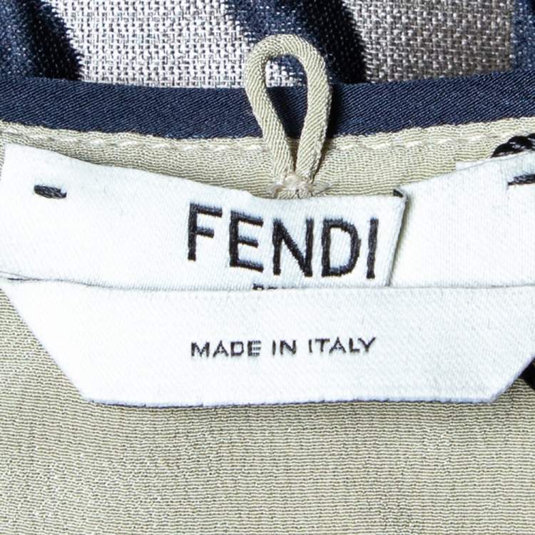 مملوكة مسبقًا Fendi Multicolor Leaf Pattern Jacquard Sleeveless Midi Dress S