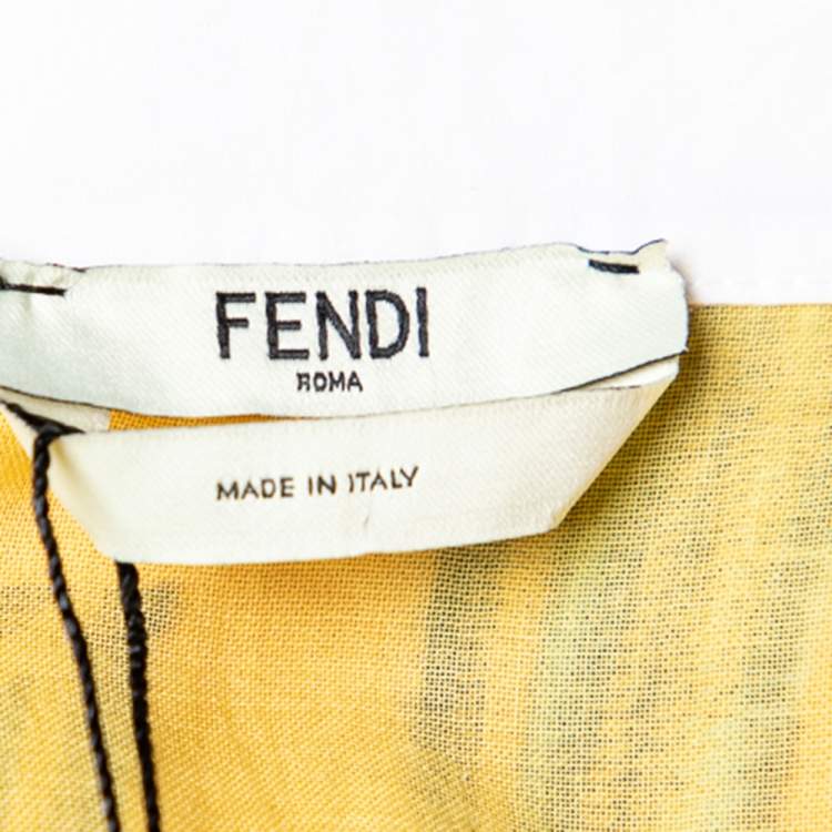 مملوكة مسبقًا Fendi Yellow Silk Jacquard Birds of Paradise Flower Dress S