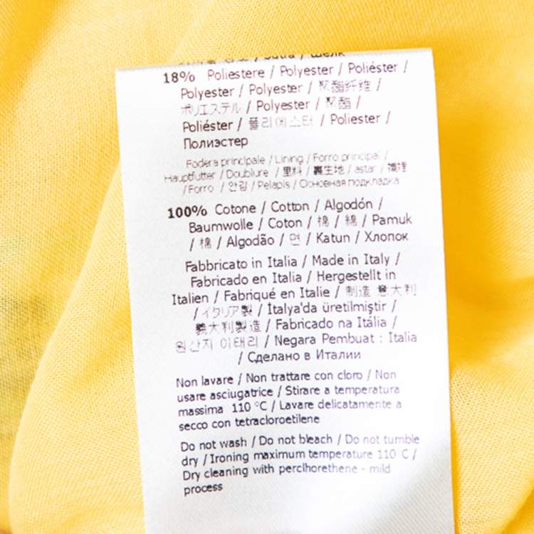 مملوكة مسبقًا Fendi Yellow Silk Jacquard Birds of Paradise Flower Dress S