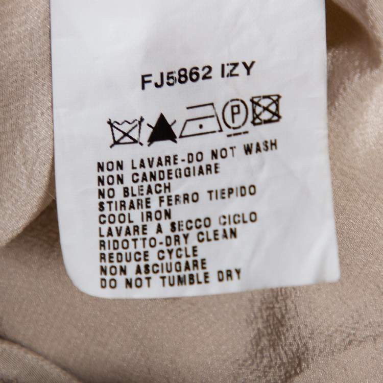 Pre Owned Fendi Beige Linen Lurex Logo Monogram Zip Front Jacket S