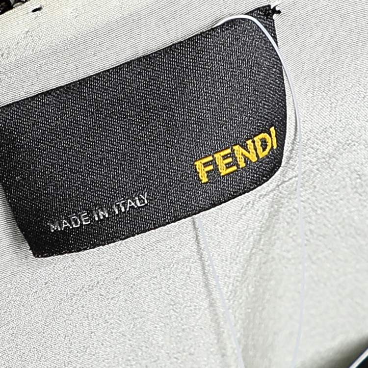 Pre Owned Fendi Monochrome Sequin Embellished Silk Draped Mini Dress M