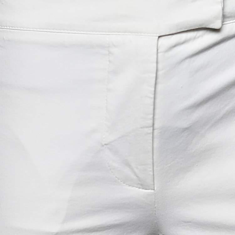 Pre Owned Fendi White Cotton Pants S