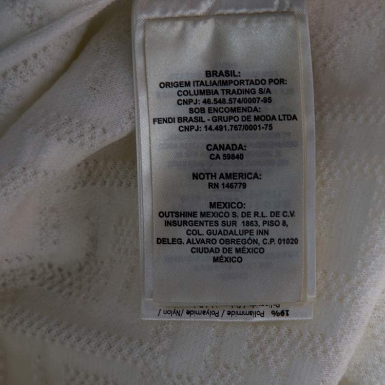 Pre Owned Fendi White Monogram Knit Crewneck Midi Dress M 