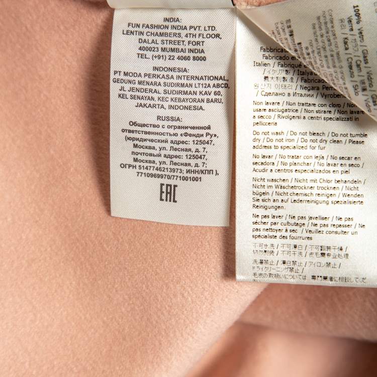 Pre Owned Fendi Cream Wool & Fur Detailed Button Front Cape S