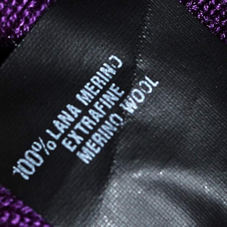 Pre Owned Fendi Purple Wool Puff Sleeve Dress S
