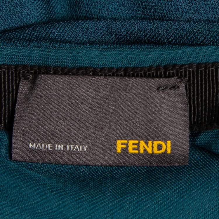 Pre Owned Fendi Dark Green Jersey Open Back Detail Maxi Dress S