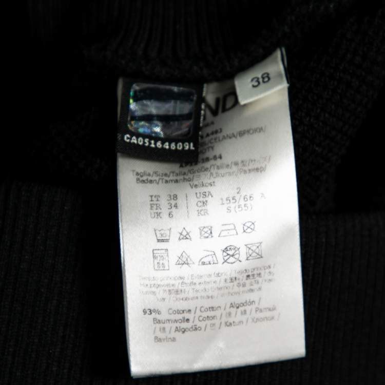 Pre Owned Fendi Black Cotton Logo Trimmed Joggers S