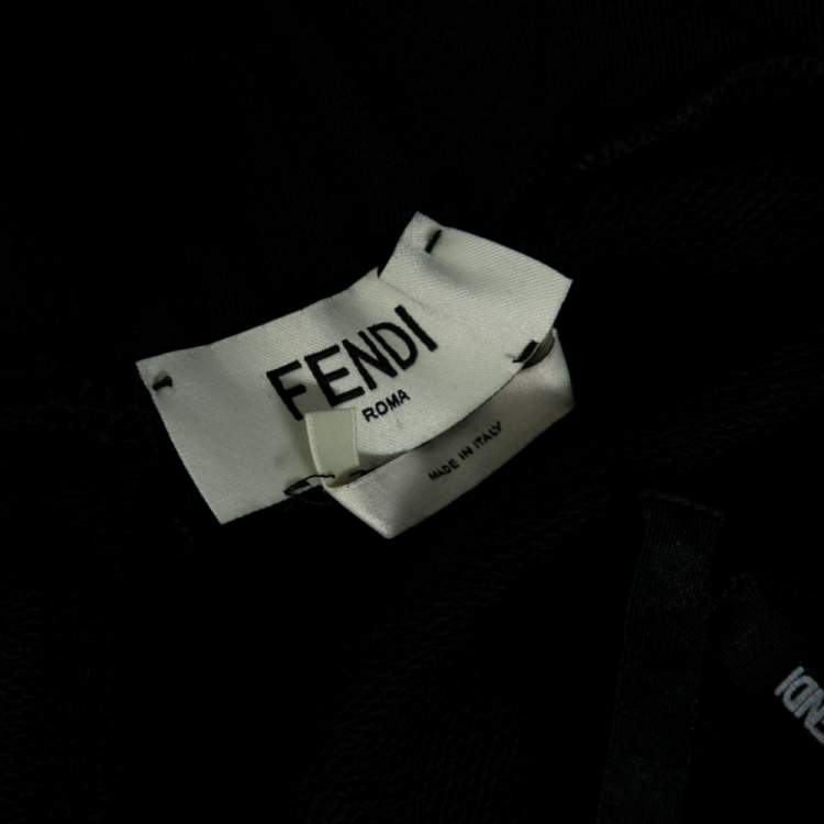 Pre Owned Fendi Black Cotton Karlito Joggers S