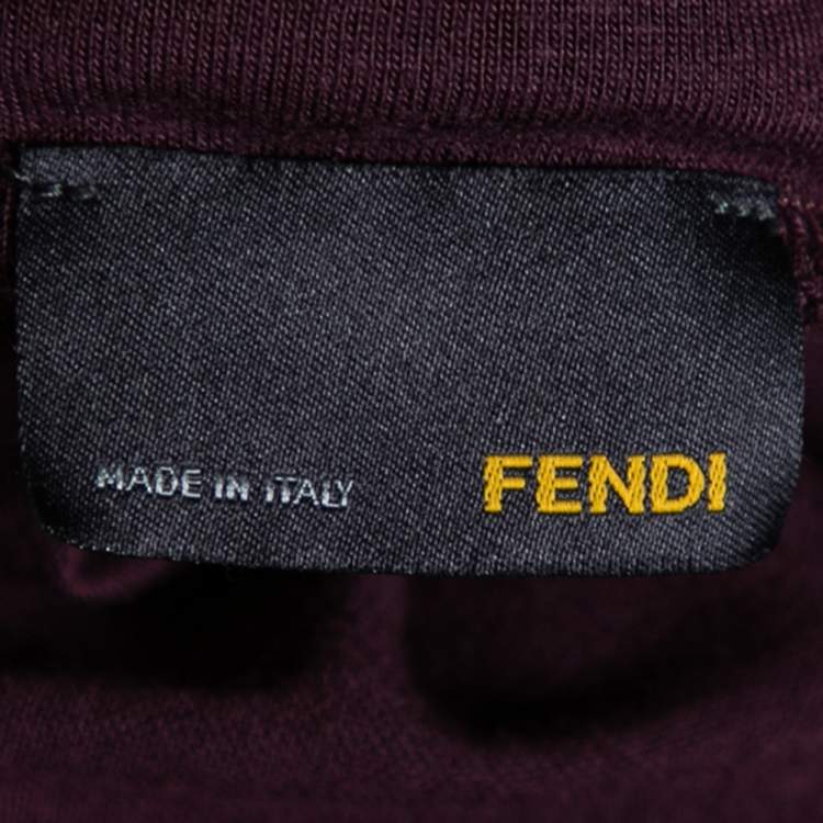 Pre Owned Fendi Mauve Jersey Turtleneck Long Sleeve Top S