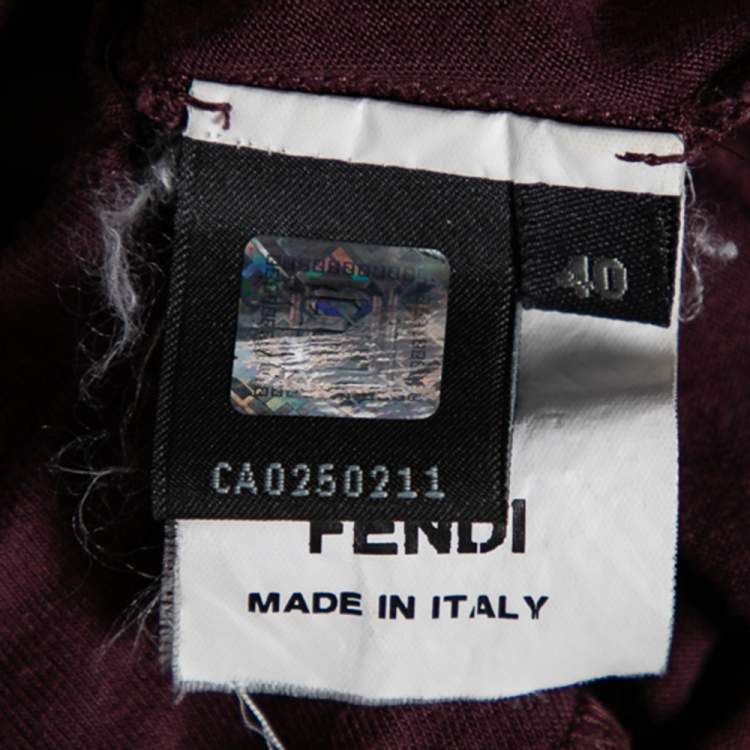 Pre Owned Fendi Mauve Jersey Turtleneck Long Sleeve Top S