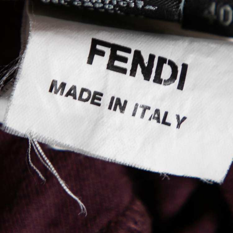 Pre Owned Fendi Mauve Jersey Turtleneck Long Sleeve Top S