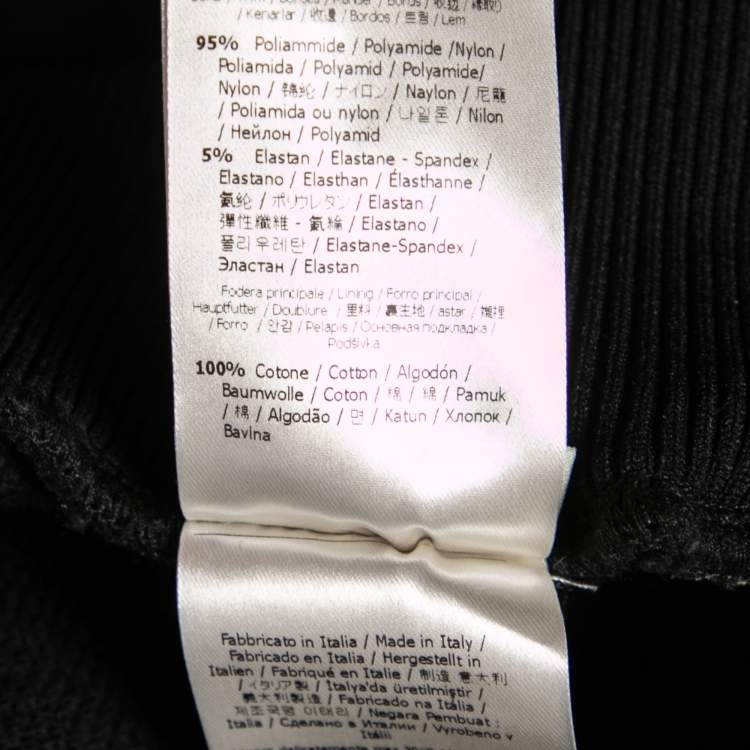 Pre Owned Fendi Black Cotton Logo Tape Trimmed Track Pants M