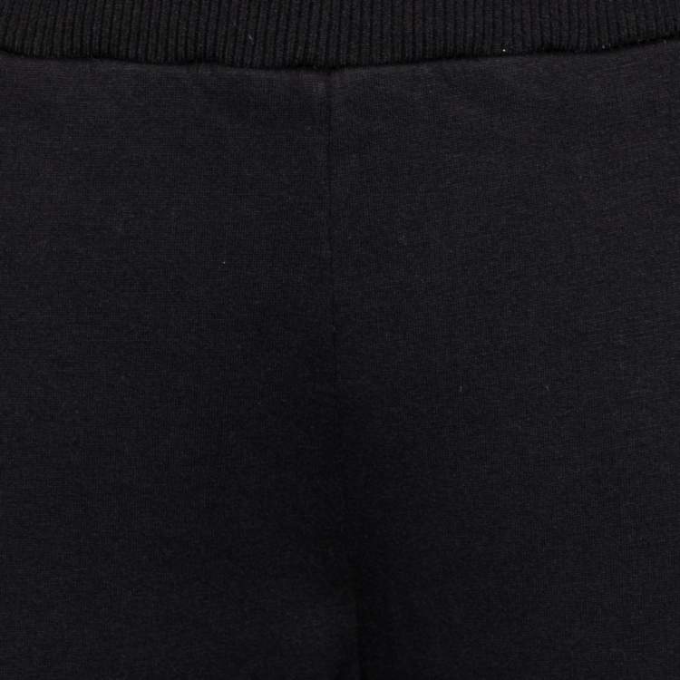 Pre Owned Fendi Black Cotton Logo Tape Trimmed Track Pants M