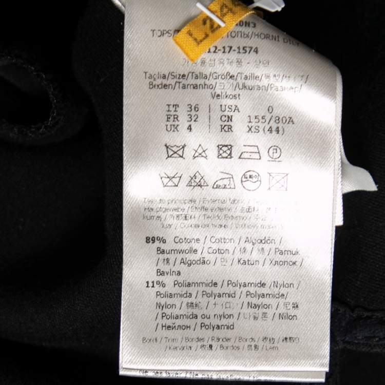 Pre Owned Fendi Black Cotton MCMXXV Crystal Embellished Sweatshirt XS