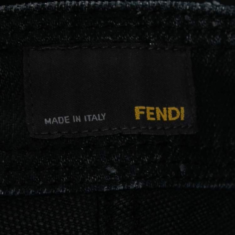 Pre Owned Fendi Black Cotton Straight Fit Jeans S