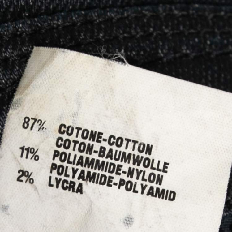 Pre Owned Fendi Black Cotton Straight Fit Jeans S