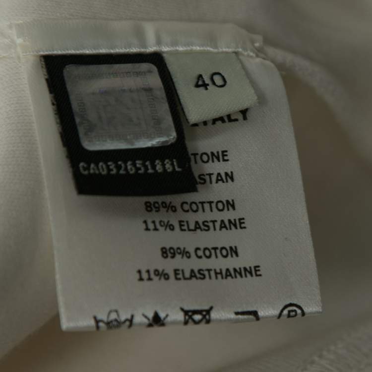 Pre Owned Fendi Off White Monster Eye Printed Cotton Cropped T-Shirt S