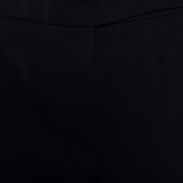 Pre Owned Fendi Black Wool Belt Detail Trousers M/Waist 32"