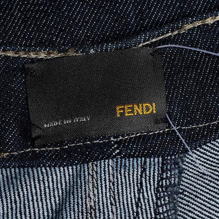 Pre Owned Fendi Blue Denim Boot Cut Jeans M/Waist 32"