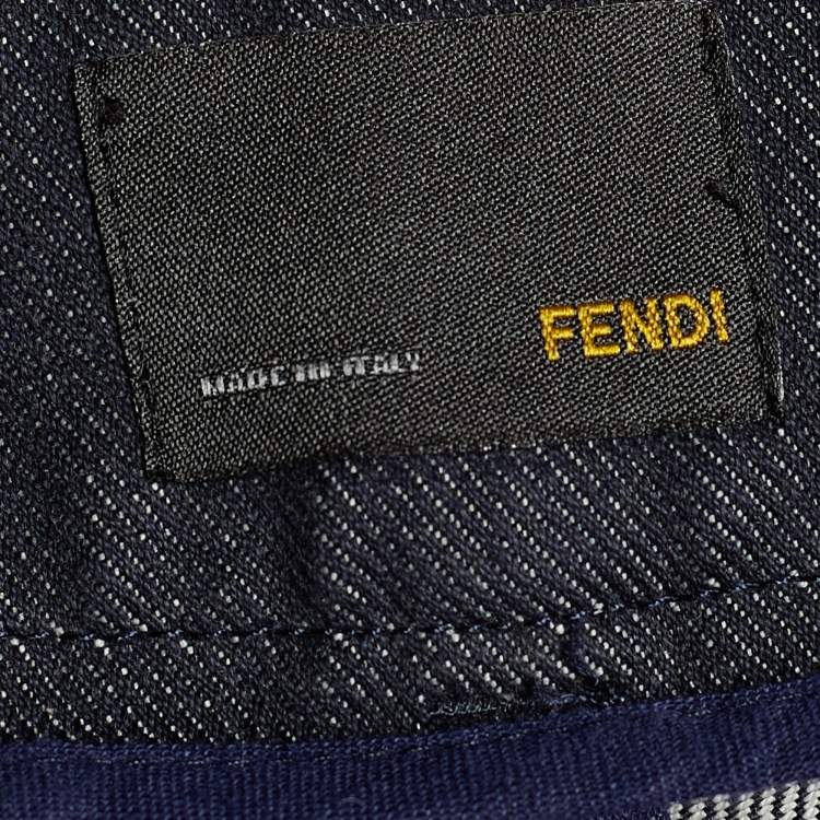Pre Owned Fendi Black Denim Boot Cut Jeans M/Waist 32"
