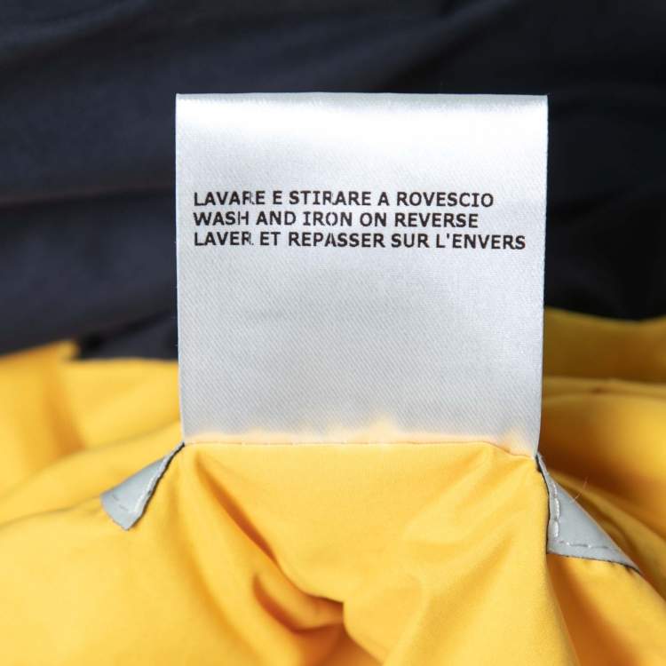 Pre Owned Fendi Black and Yellow Synthetic Windbreaker Hooded Jacket S