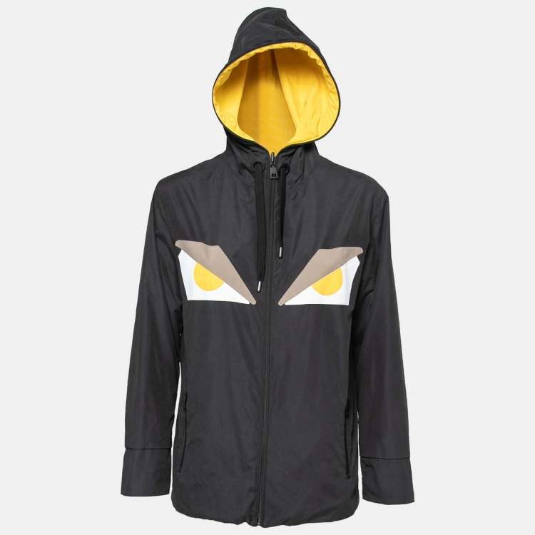 Søjle Kinematik Intim Fendi Black and Yellow Synthetic Windbreaker Hooded Jacket S Fendi | TLC
