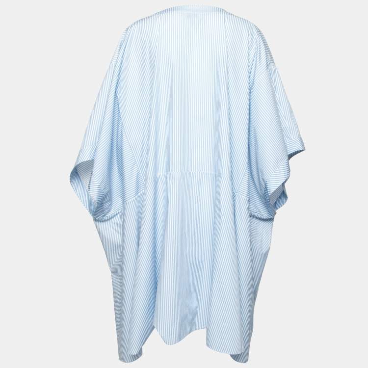 Pre Owned Fendi Blue Striped Cotton Oversized Tunic M