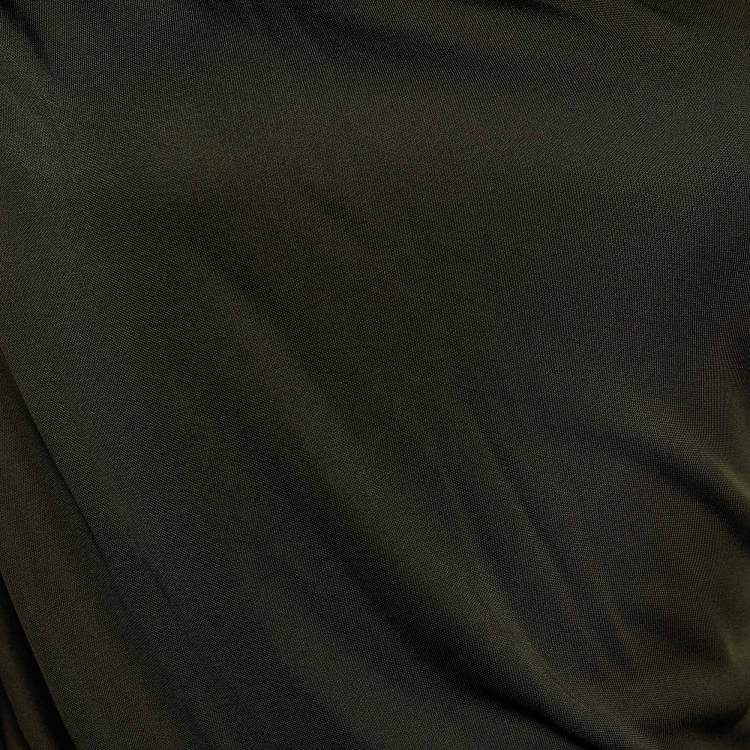 مملوكة مسبقًا Fendi Dark Green Jersey Asymmetric Shoulder Midi Dress M