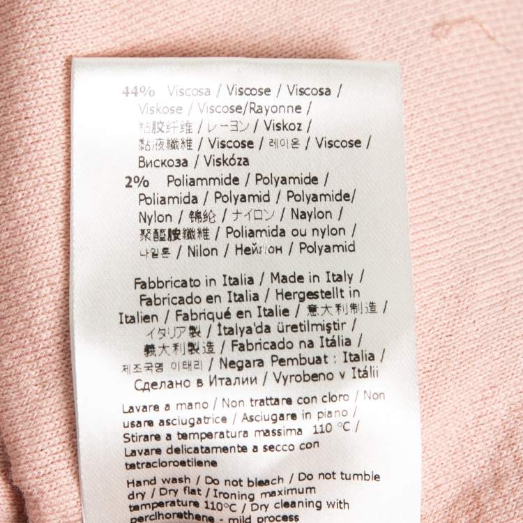 Pre Owned Fendi Pink Logo Jacquard Knit Midi Skirt S