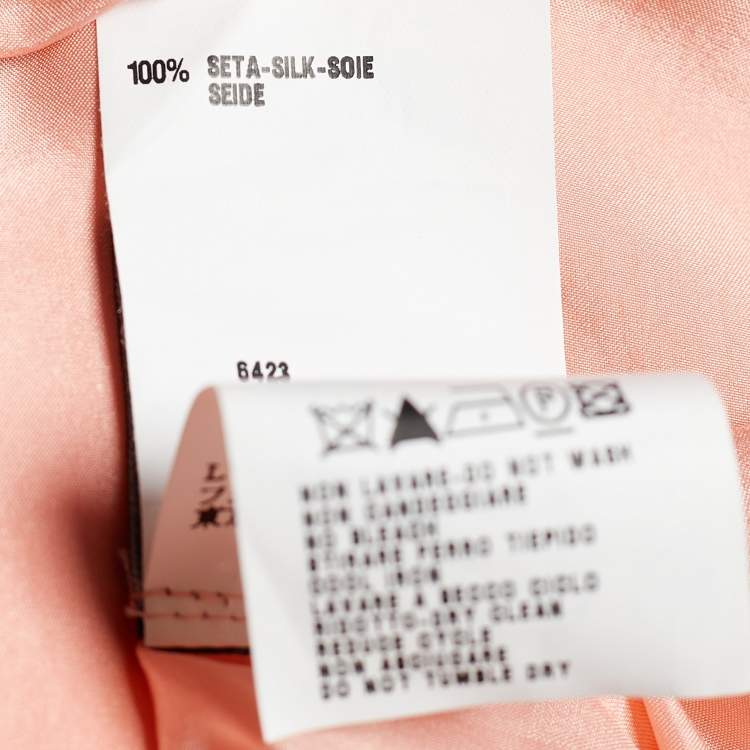 Pre Owned Fendi Pink Silk Ruffled Knee-Length Dress M