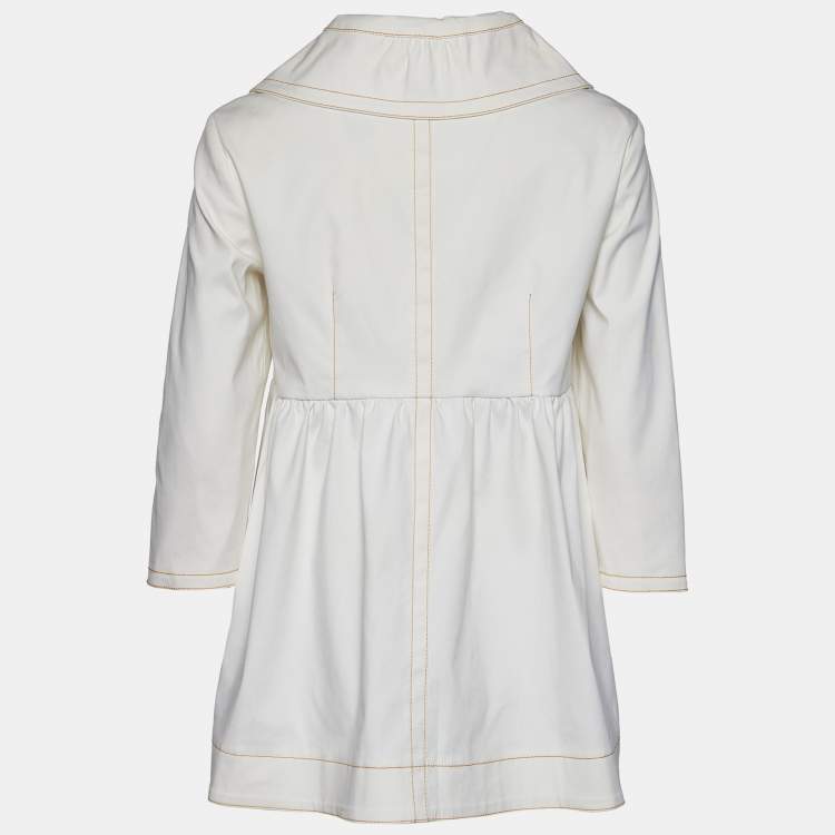 Pre Owned Fendi Off-White Cotton Blend Button Front Jacket M
