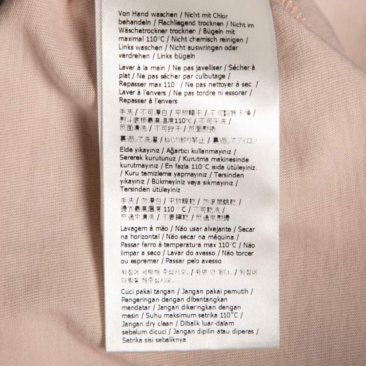 Pre Owned Fendi Pink Logo-Embroidered Cotton Crewneck T-Shirt L