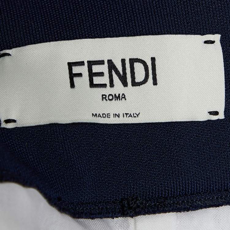 Pre Owned Fendi x Fila White Fendi Mania Print Silk Pleated Midi Skirt M