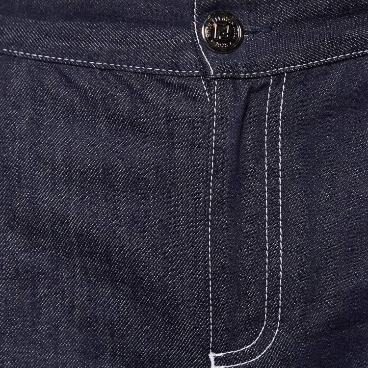 Pre Owned Fendi Blue Denim Fendimania Skinny Fit Jeans M Waist 30"