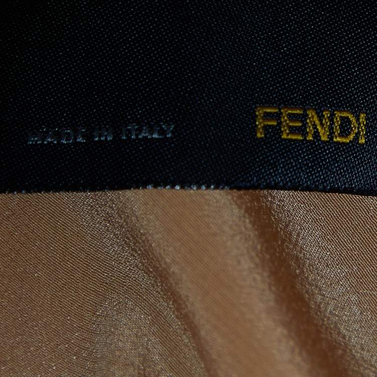 Pre Owned Fendi Light Orange Silk Fil Coupe Trail Gown M