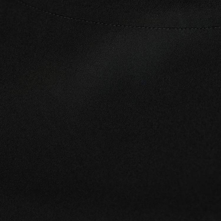 Pre Owned Fendi Black Silk Crepe Stripe Paneled Tunic S