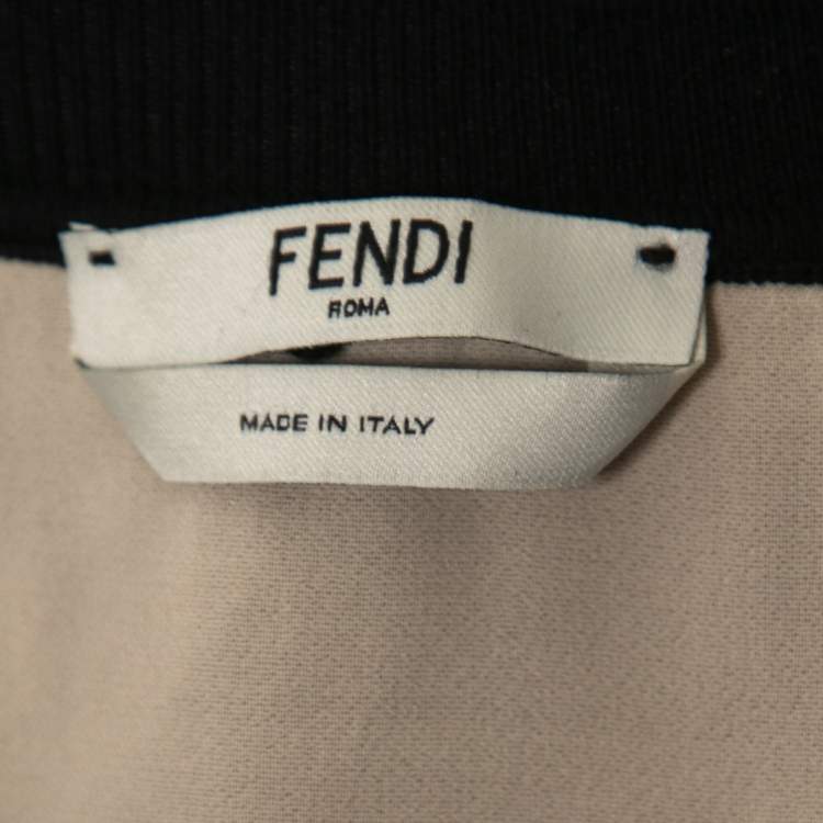 Pre Owned Fendi Black Zucca Monogram Knit Pullover Top S 