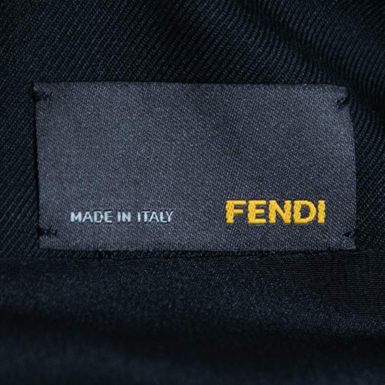 Pre Owned Fendi Black Crepe Pleated Button Front Dress M