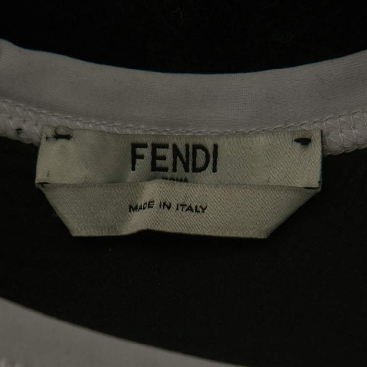 Pre Owned Fendi Black Wool Purple Panelled Shift Dress S 