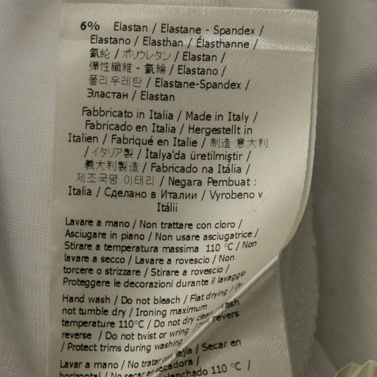 Pre Owned Fendi White Cotton Flocked Logo Short Sleeve T-Shirt XS