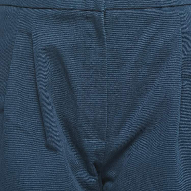 Pre Owned Fendi Navy Blue Cotton Balloon-Leg Trousers M