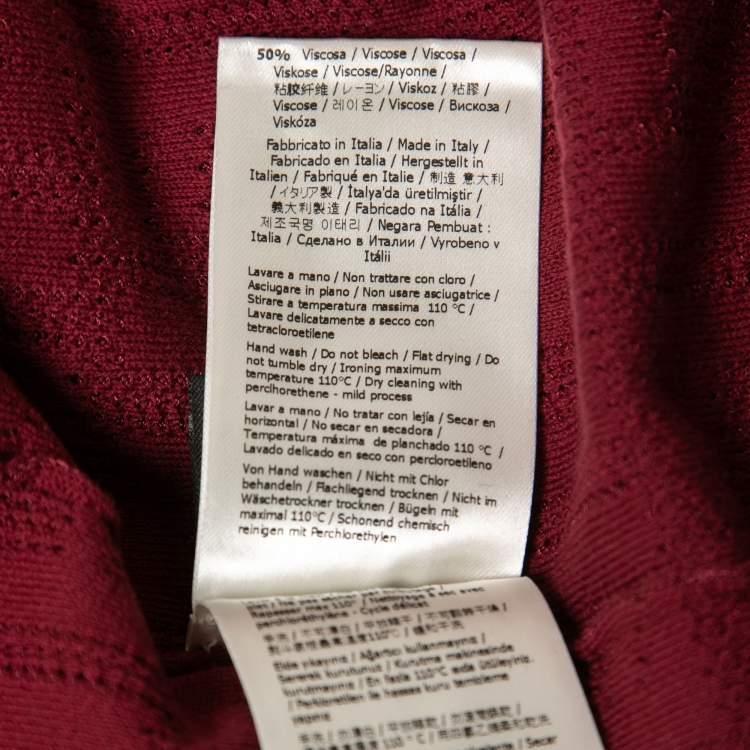 Pre Owned Fendi Burgundy FF Intarsia Knit Midi Dress M