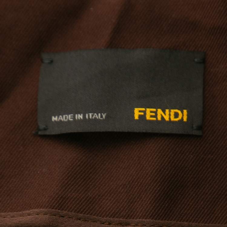 Pre Owned Fendi Vintage Brown Button Front Peplum Jacket M